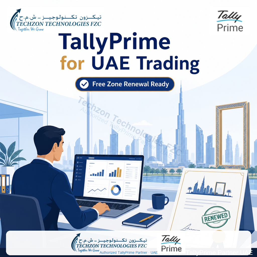TallyPrime for Trading Companies: Free Zone Renewal Season UAE